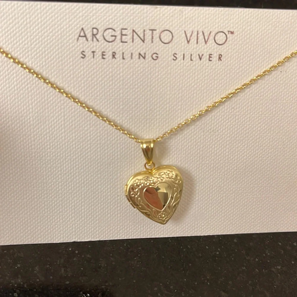 NWT Argento Vivo Heart Locket Necklace - Picture 1 of 6